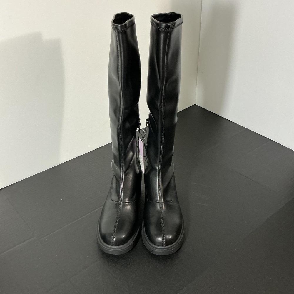 Black Knee High Platform Boots Wild Fable Danika Stretch Size 8.5 NWT